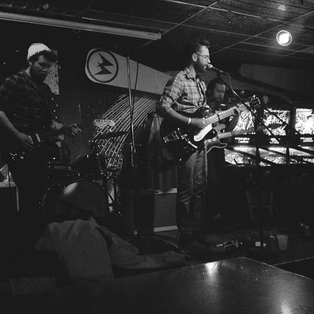 It's not easy to get a good photo of the drummer. 